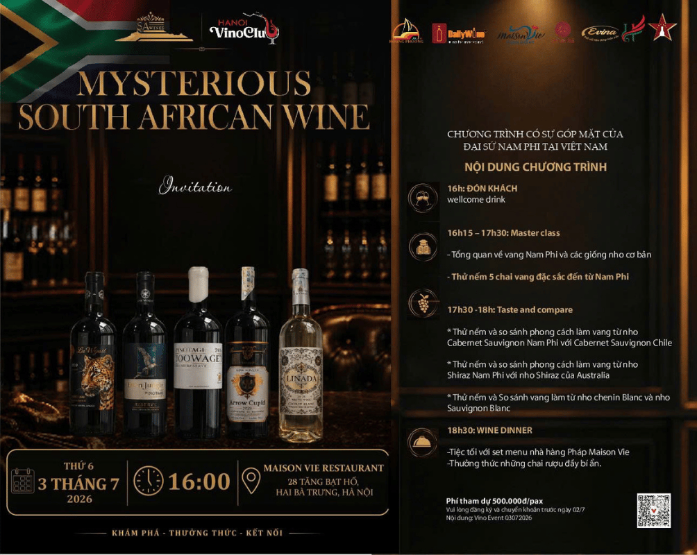 HANOI VINO CLUB INVITATION: MYSTERIOUS SOUTH AFRICAN WINE