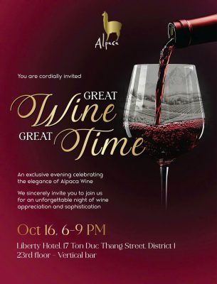 Alpaca wine invitation-card-great wine great time