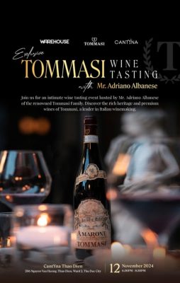 Exclusive Tommasi Wine Tasting Event Poster Featuring Amarone della Valpolicella at CantYna Thao Dien