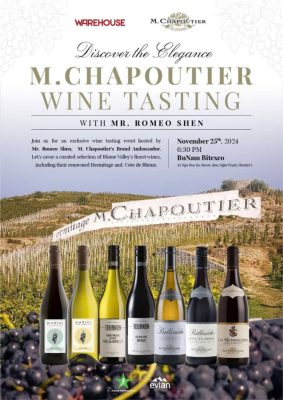 M Chapoutier Wine Tasting Event Poster Featuring Rhône Valley Wines at RuNam Bitexco