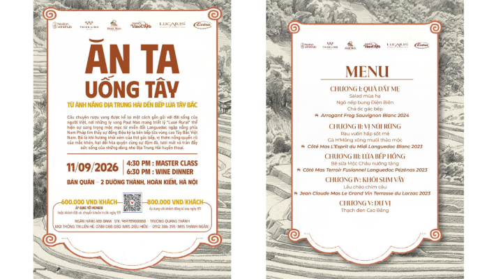 Master Class and Wine Dinner with Paul Mas wine and Northwestern cuisine at Bản Quán Hanoi